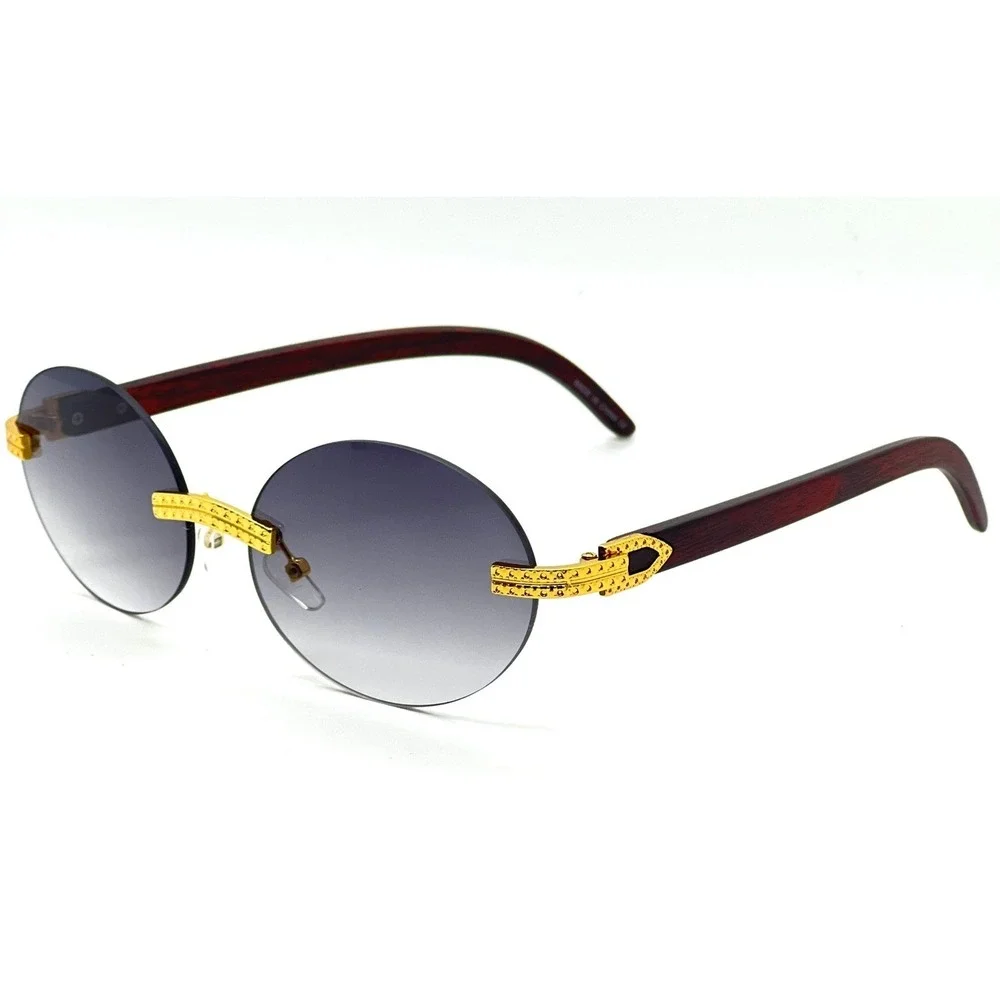 Rimless Sunglasses Women Small Frameless Gold Elegant Fashion Shades Retro Gafas